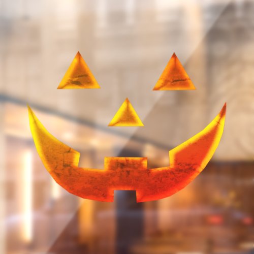Halloween orange yellow Jack o lantern scary  Window Cling