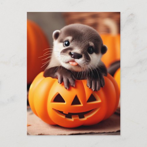 Halloween Otter Postcard