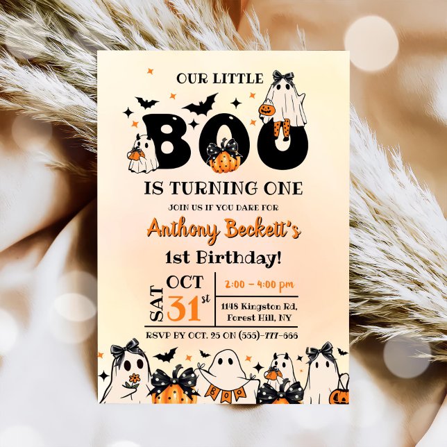 Halloween Our Little Boo 1st Birthday Party Invitation (Creator Uploaded)