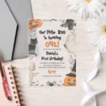Halloween Our Little Boo 1st Birthday Party Vellum Invitations<br><div class="desc">👻🎃 Halloween Our Little Boo – 1st Birthday Party Vellum Invitations 🕸️✨ Celebrate your Little Boo’s first birthday with these adorable vellum invitations! 🎀👻 Featuring a cute ghost and festive Halloween design, these translucent invites set the perfect tone for a fun and spooky-sweet celebration. Perfect for costume parties, trick-or-treat fun,...</div>
