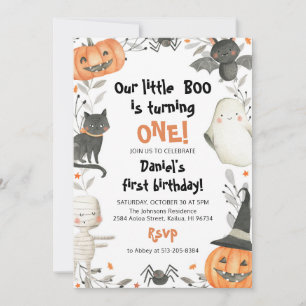 Halloween Our Little Boo Birthday Party Invitation