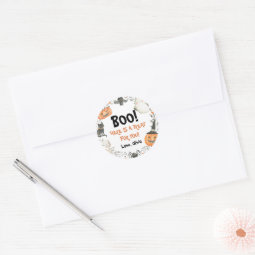Halloween Our Little Boo Birthday Party Sticker | Zazzle