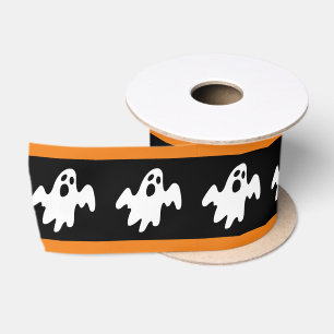 Halloween Out of Candy Funny Ghost Satin Ribbon