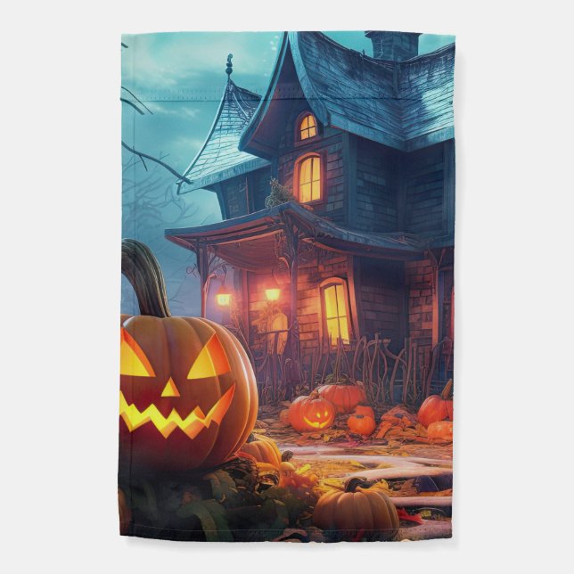 Halloween Outside Decoration Haunted House Flag  (Back)