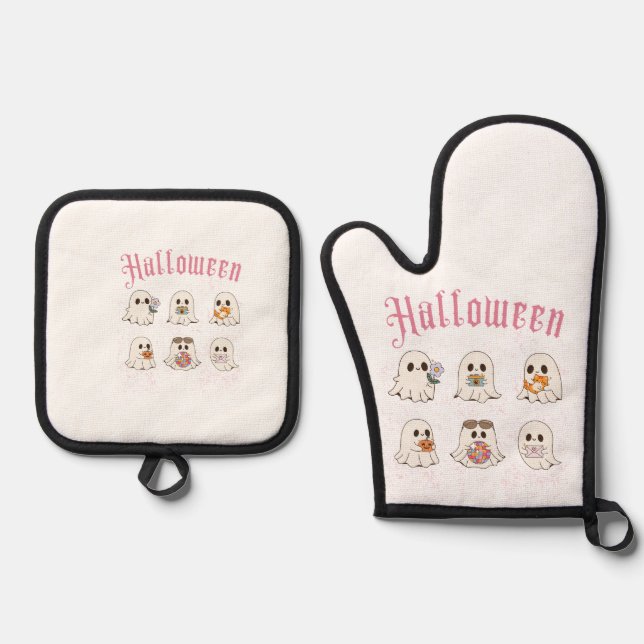 halloween oven mitt & pot holder set (Front)