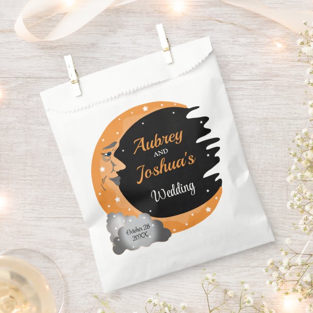 Halloween Over the Moon Personalized Favor Bag (Clipped)
