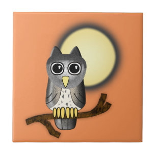 Halloween Owl Ceramic Tile