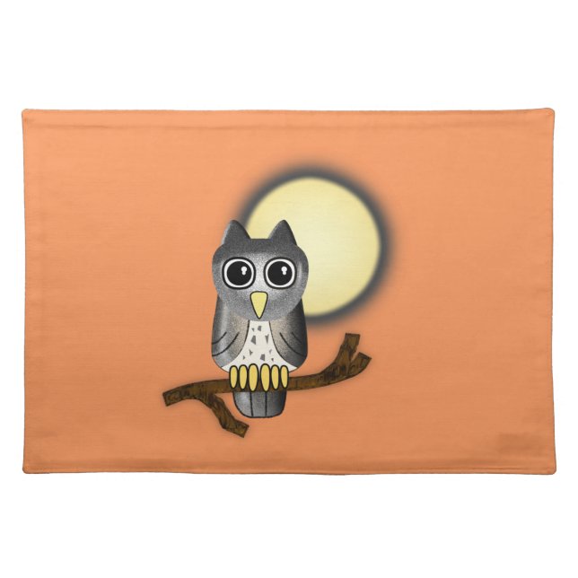 Halloween Owl Cloth Placemat (Front)