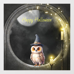 Halloween Owl in Round Tower Window Cling