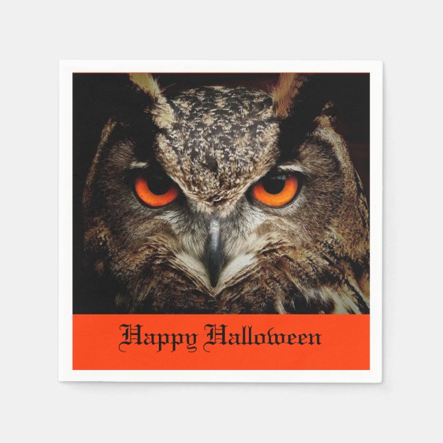 Halloween Owl Paper Napkins (Front)
