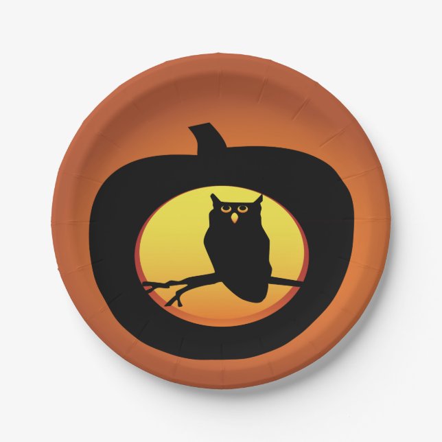 Halloween Owl Paper Plates (Front)