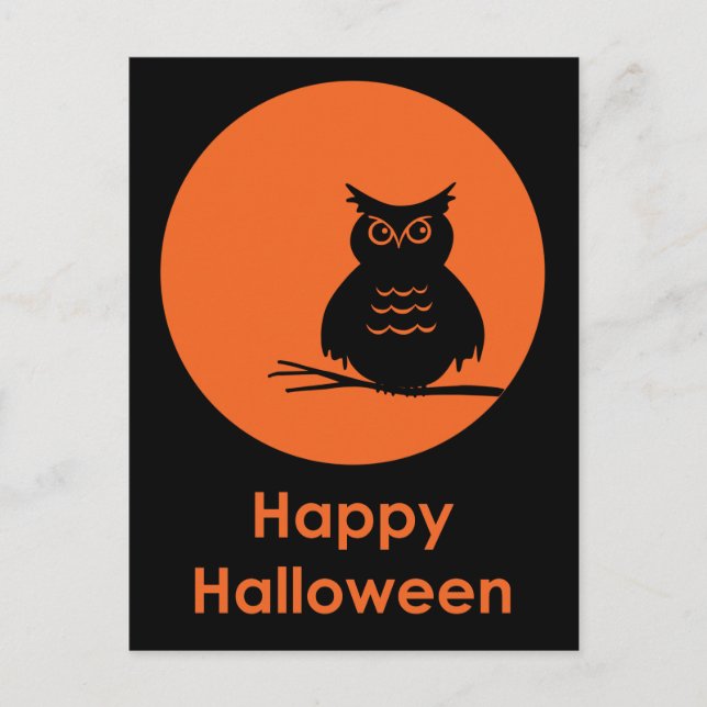 Halloween Owl Postcard (Front)
