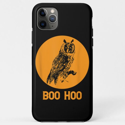 Halloween Owl Retro Orange Full Moon Boo Gift  iPhone 11 Pro Max Case