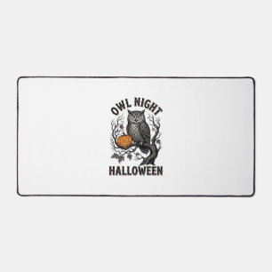 Halloween Owl Shirt Vintage Spooky Bird Party Desi Desk Mat