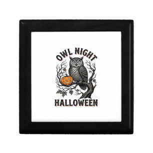 Halloween Owl Shirt Vintage Spooky Bird Party Desi Gift Box