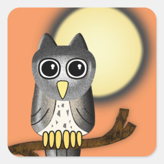 Halloween Owl Square Sticker