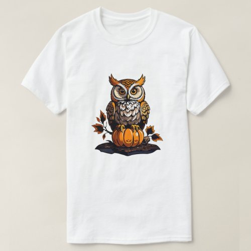Halloween Owl with pumpkin T_Shirt