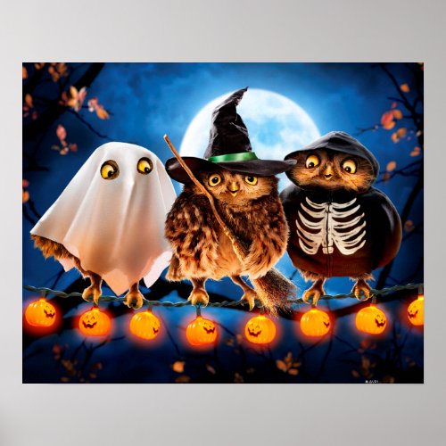 Halloween Owls Poster
