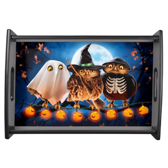 Halloween Owls Serving Tray (Front)