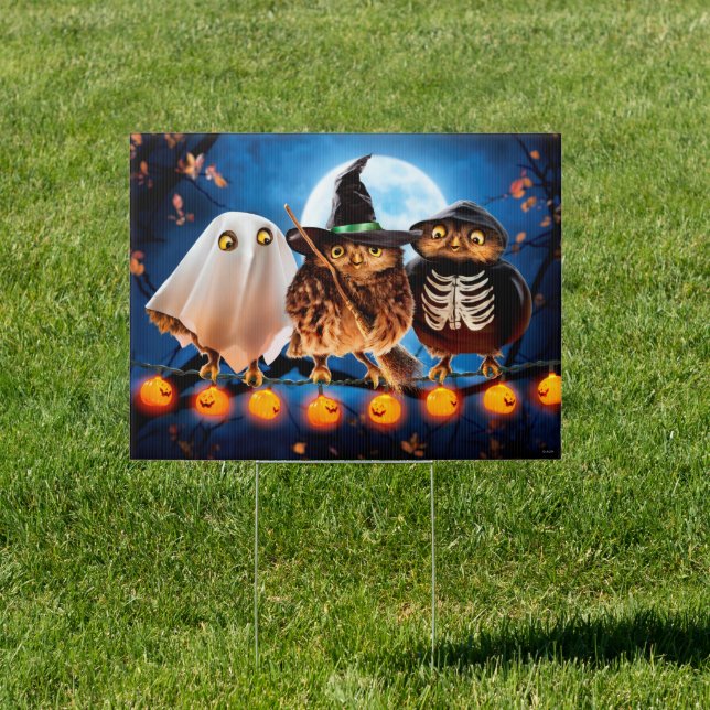 Halloween Owls Sign (Insitu)