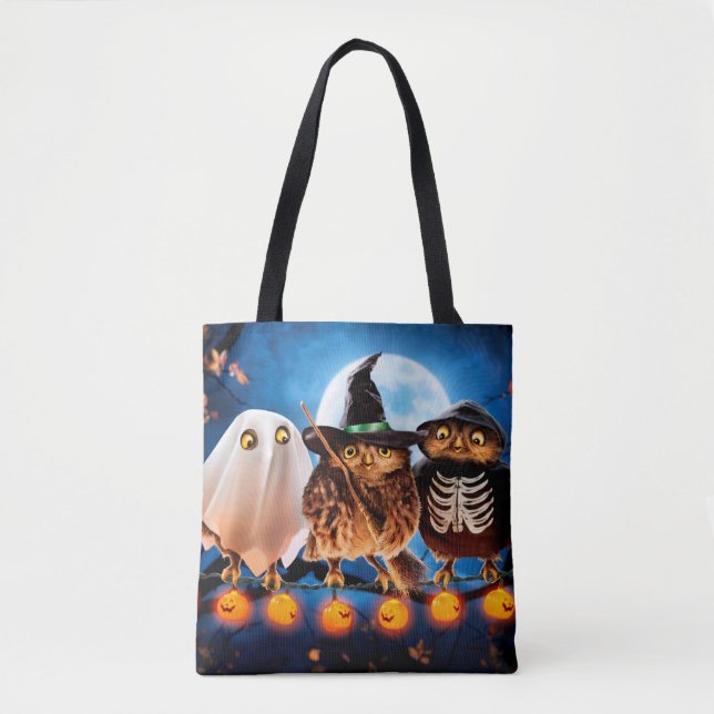 Halloween Owls Tote Bag (Front)