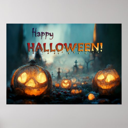 Halloween pampkins scary poster