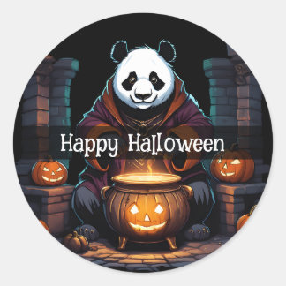 Halloween Panda Classic Round Sticker