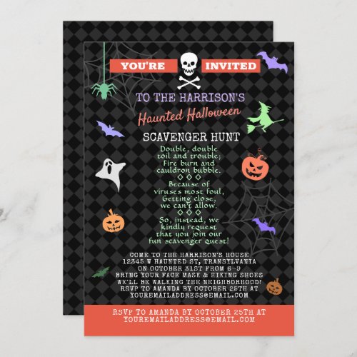 Halloween Pandemic Scavenger Hunt Party Invitation