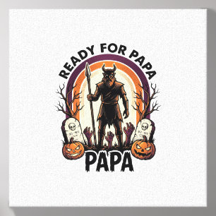 Halloween Papa Shirt Vintage Graveyard Sunset Desi Canvas Photo Tile
