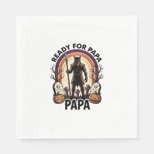 Halloween Papa Shirt Vintage Graveyard Sunset Desi Napkins