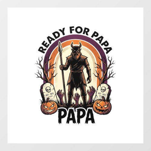 Halloween Papa Shirt Vintage Graveyard Sunset Desi Window Cling