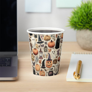 Halloween Paper Cups with Spooky Design