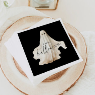 Halloween Paper Napkin Ghost Spooky Black Decor