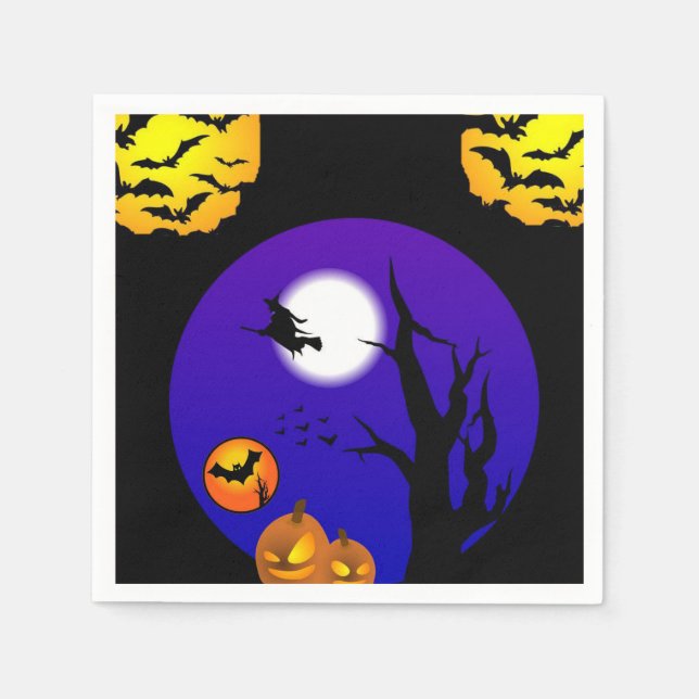 Halloween Paper Napkins, Bats Napkins (Front)