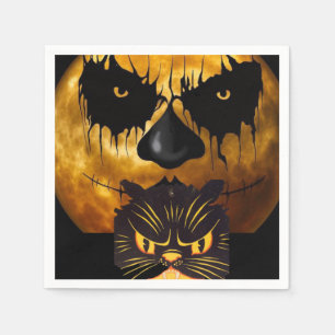 Halloween Paper Napkins, Black Cat Napkins