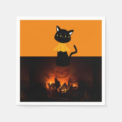 Halloween Paper Napkins Black Cat Napkins