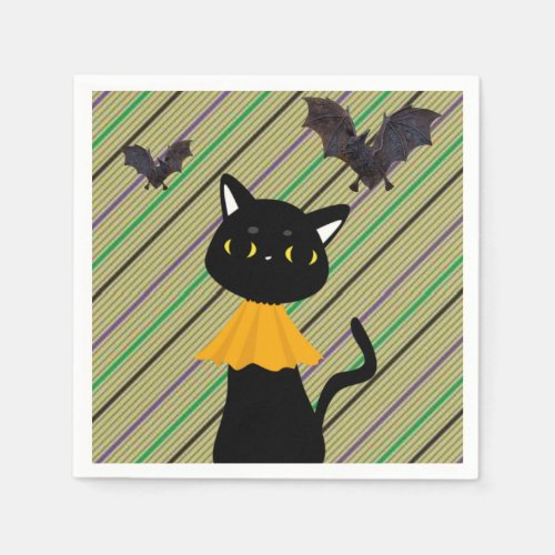 Halloween Paper Napkins Black Cat Napkins