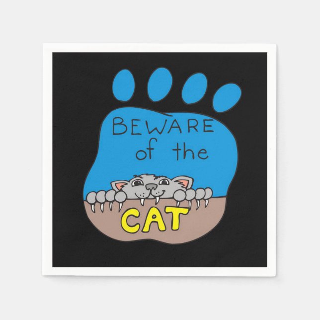 Halloween Paper Napkins, Cat Napkins (Front)