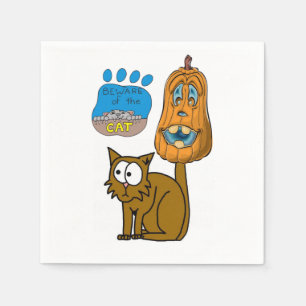 Halloween Paper Napkins, Cat Napkins