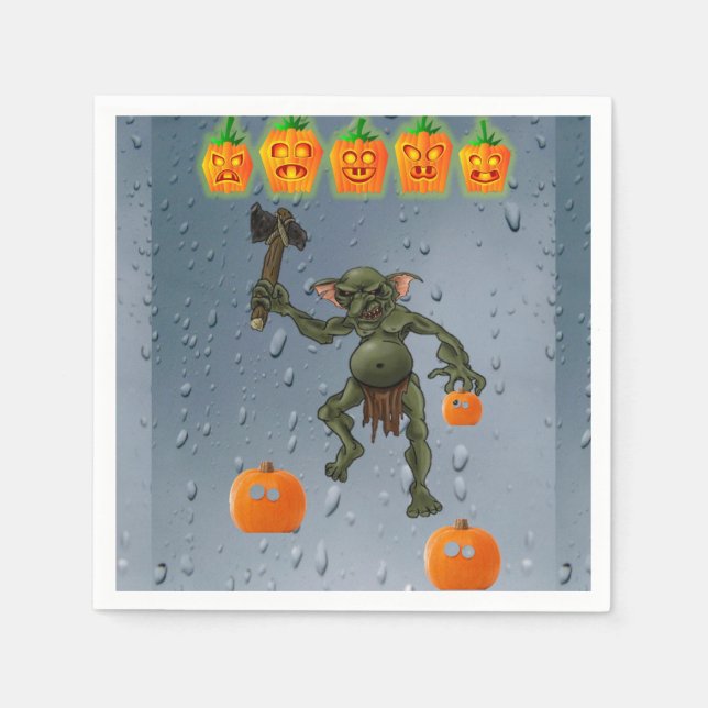 Halloween Paper Napkins, Goblin Napkins (Front)