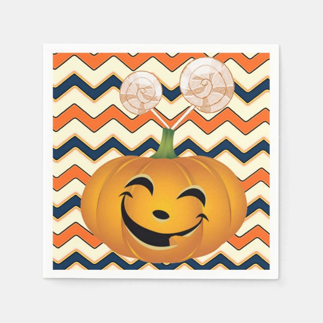 Halloween Paper Napkins, Pumpkin Napkins (Front)