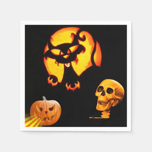 Halloween Paper Napkins, Skull Napkins (Front)
