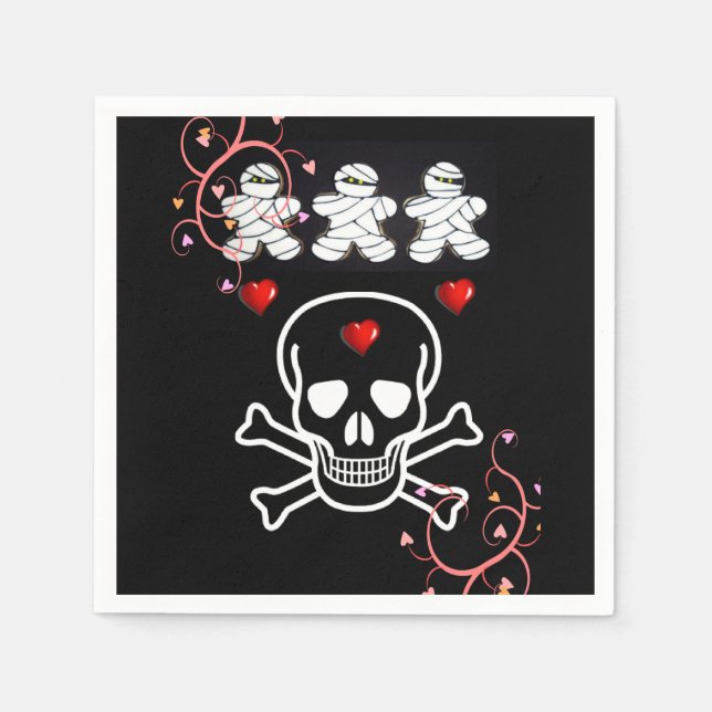 Halloween Paper Napkins, Skull Napkins (Front)
