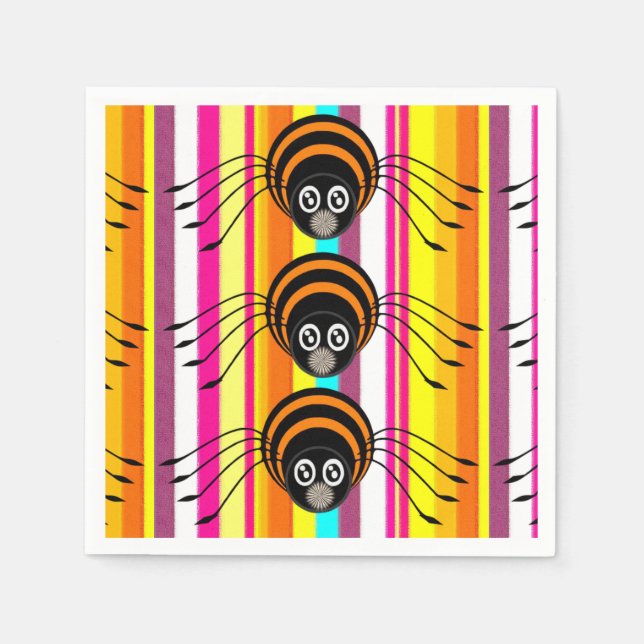 Halloween Paper Napkins, Spider Napkins (Front)