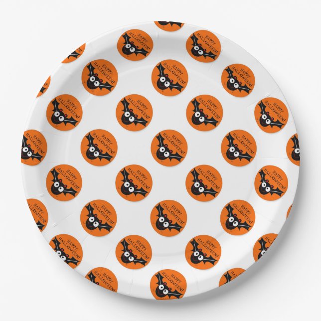 Halloween Paper Plates 9"/Bat (Front)
