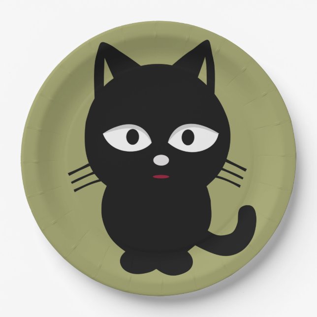 Halloween Paper Plates/Black Cat Plates (Front)