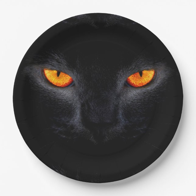 Halloween Paper Plates/Black Cat Plates (Front)