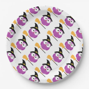 Halloween Paper Plates/Owl with Witch's Hat and Br Plates