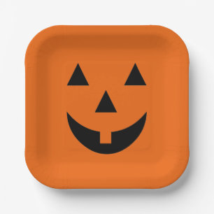 Halloween Paper Plates-Pumpkin Face Plates
