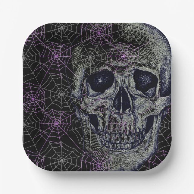 Halloween Paper Plates-Skull  Plates (Front)